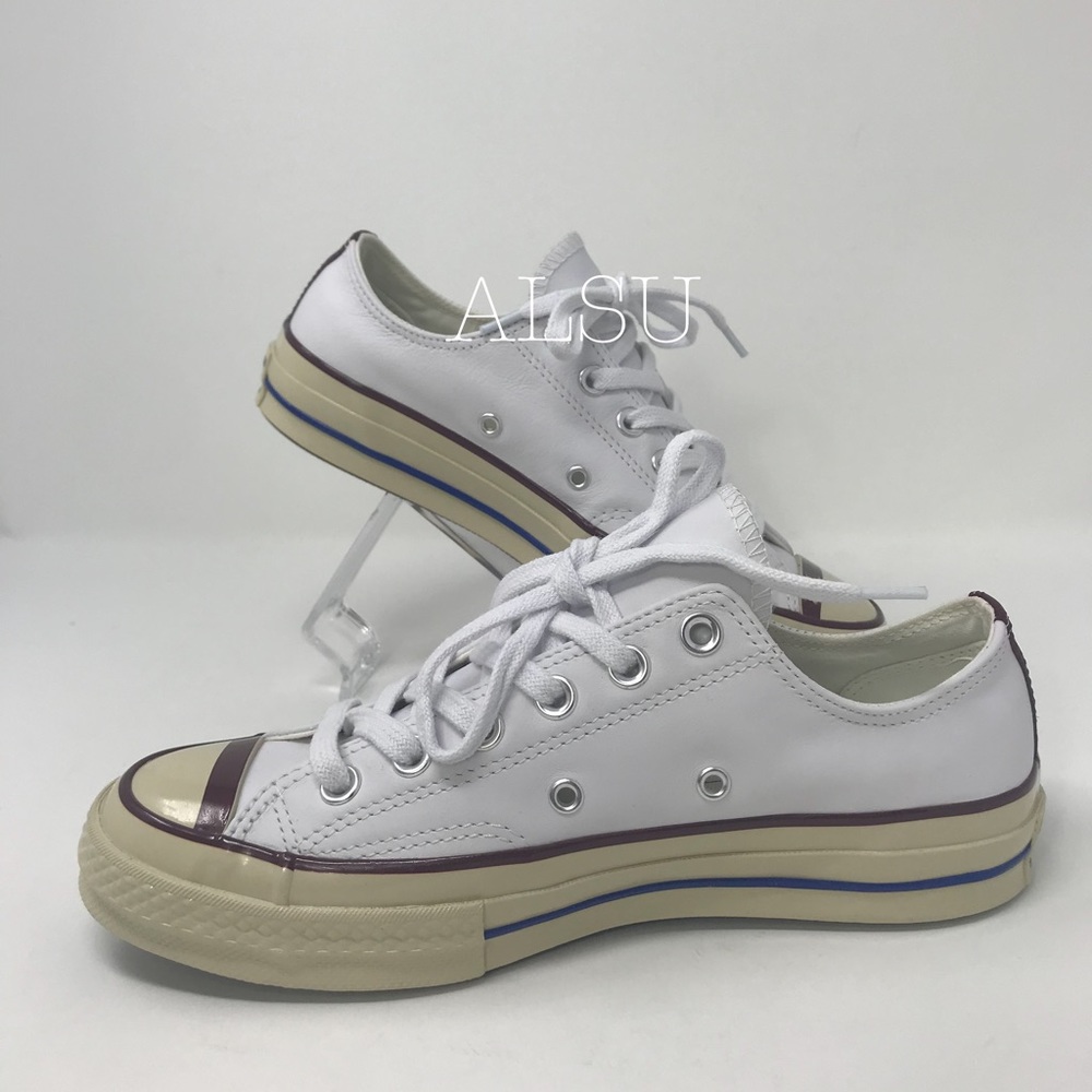 Converse Chuck 70 OX Leather White Dark Burgundy W - Picture 4 of 8